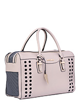 Aimee Pet Carrier - One of our favourite and most elegant of bags! Designer fashion all the  way. Our Aimee Pet Carrier is especially designed to help you look  fabulous and make your pet's journey as comfortable and as safe as  possible. It has a beautiful faux leather outer with a series of  ventilation holes which a...